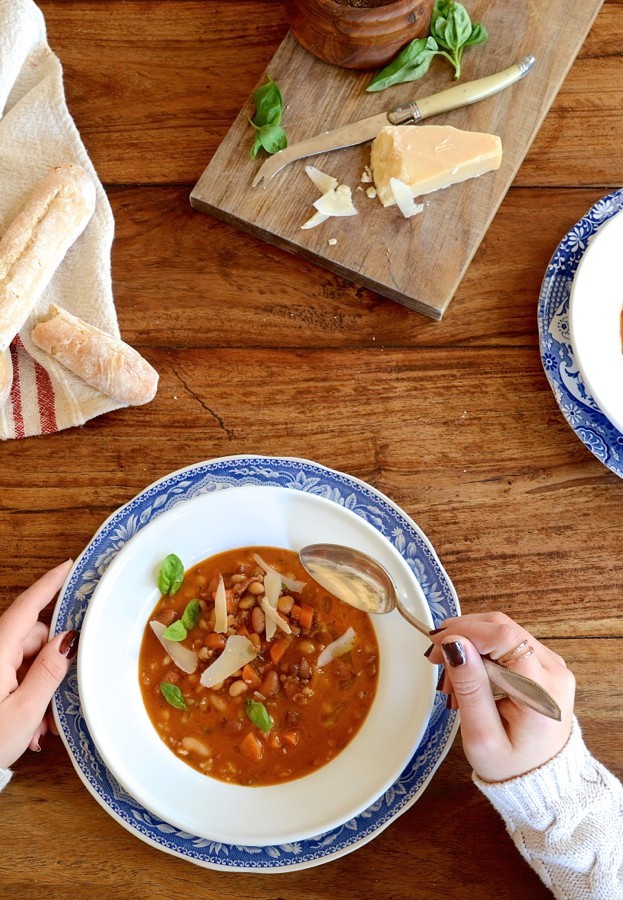 Tuscan Farro bean soup with pancettawinter soups recipes