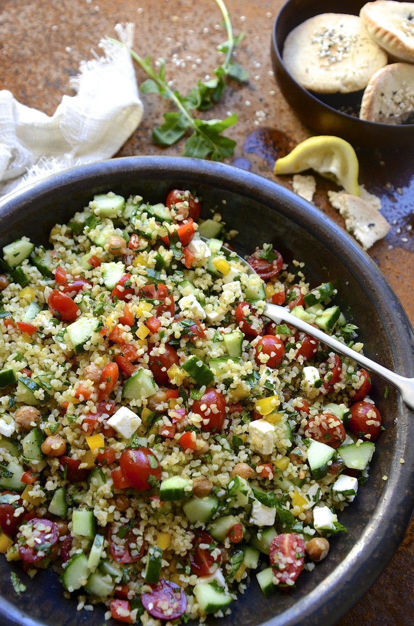 A tabbouleh inspired bulgar wheat salad