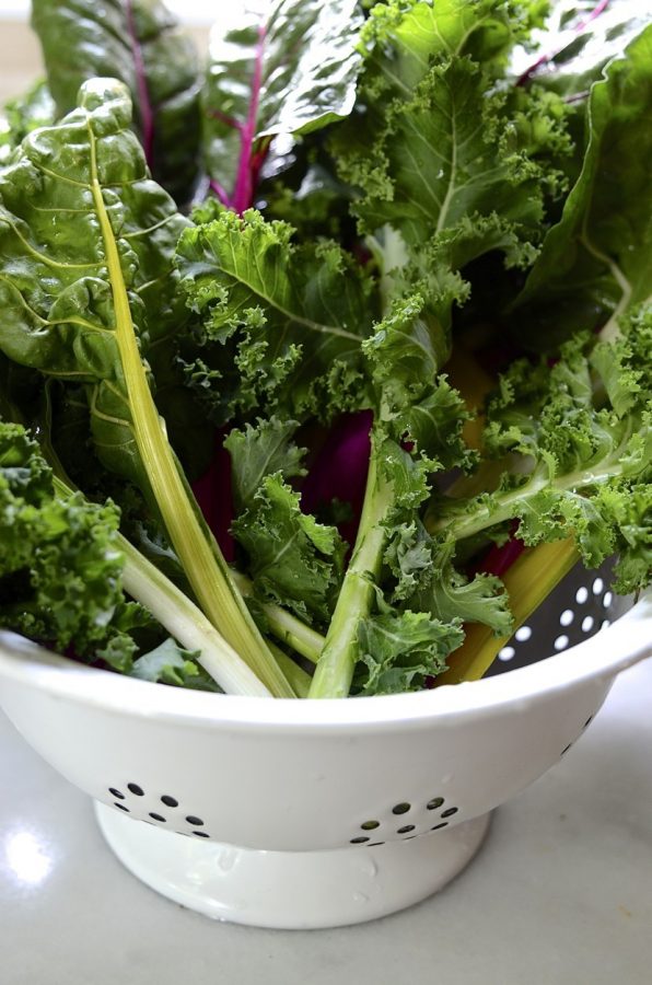 Kale and Rainbow coloured Swiss chard frittata Healthy recipes