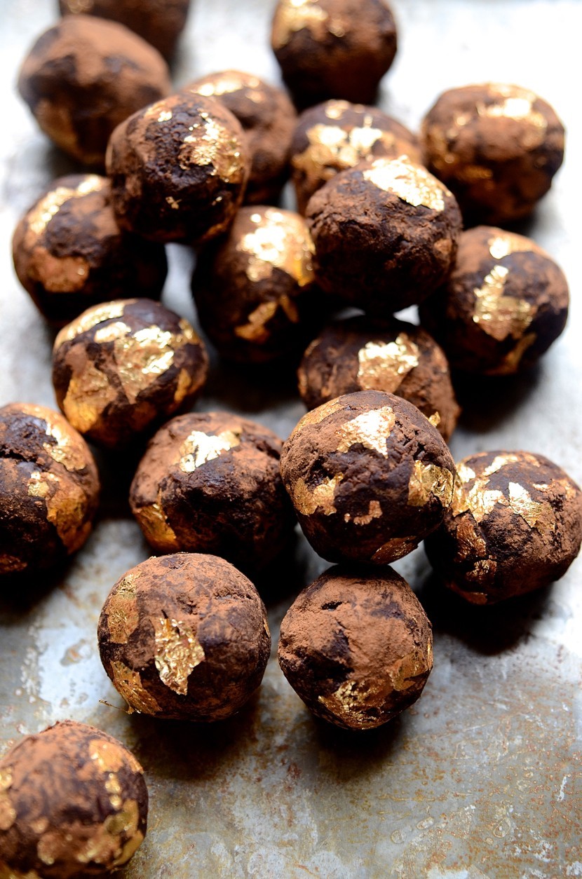 African Amarula gilded chocolate truffles