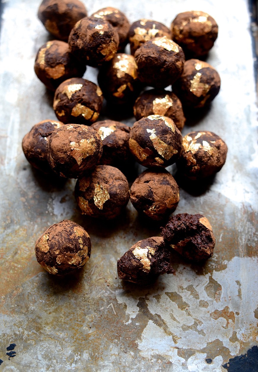 African Amarula gilded chocolate truffles