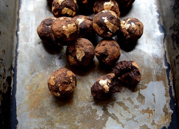 African Amarula gilded chocolate truffles