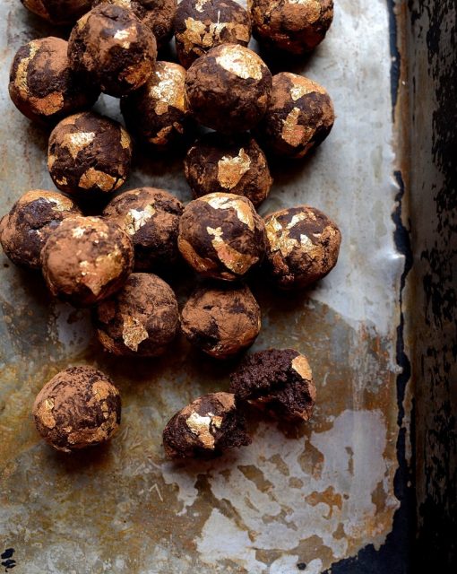 African Amarula gilded chocolate truffles