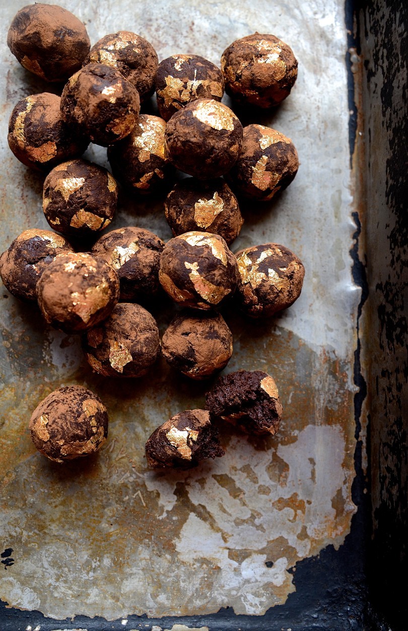 African Amarula gilded chocolate truffles