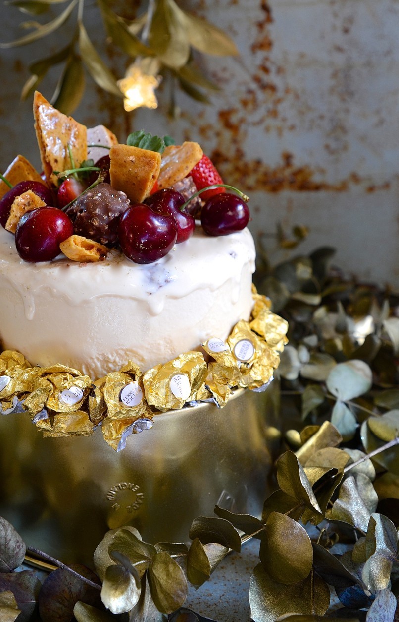 Ferrero Rocher ice cream cake