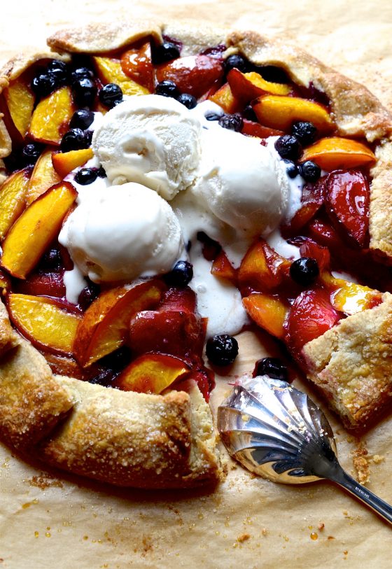 Nectarine Galette with blueberries and wholemeal Pastry Desserts