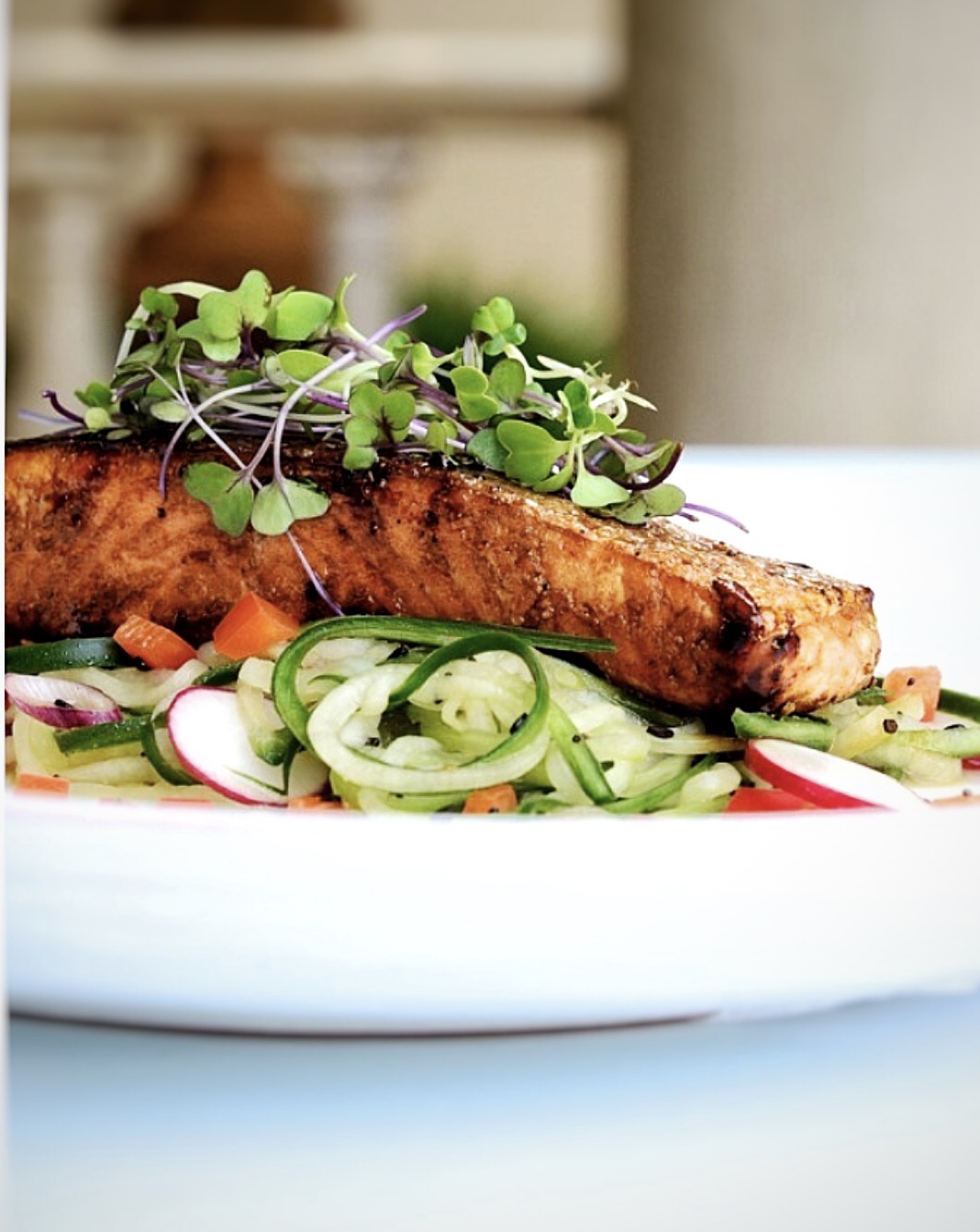 Salmon with honey and soy 