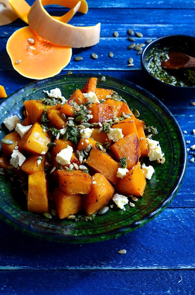 Roast butternut with feta