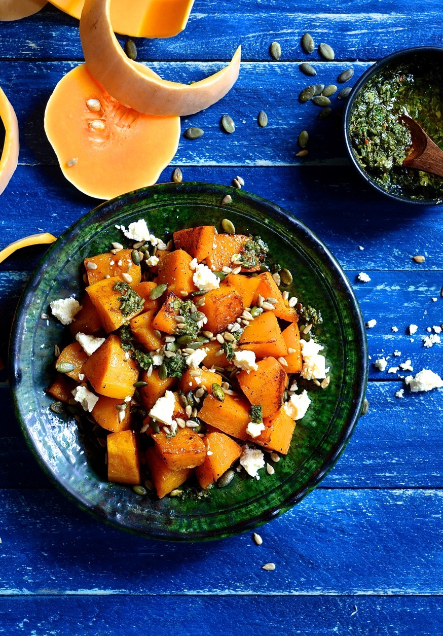 Roast butternut with feta