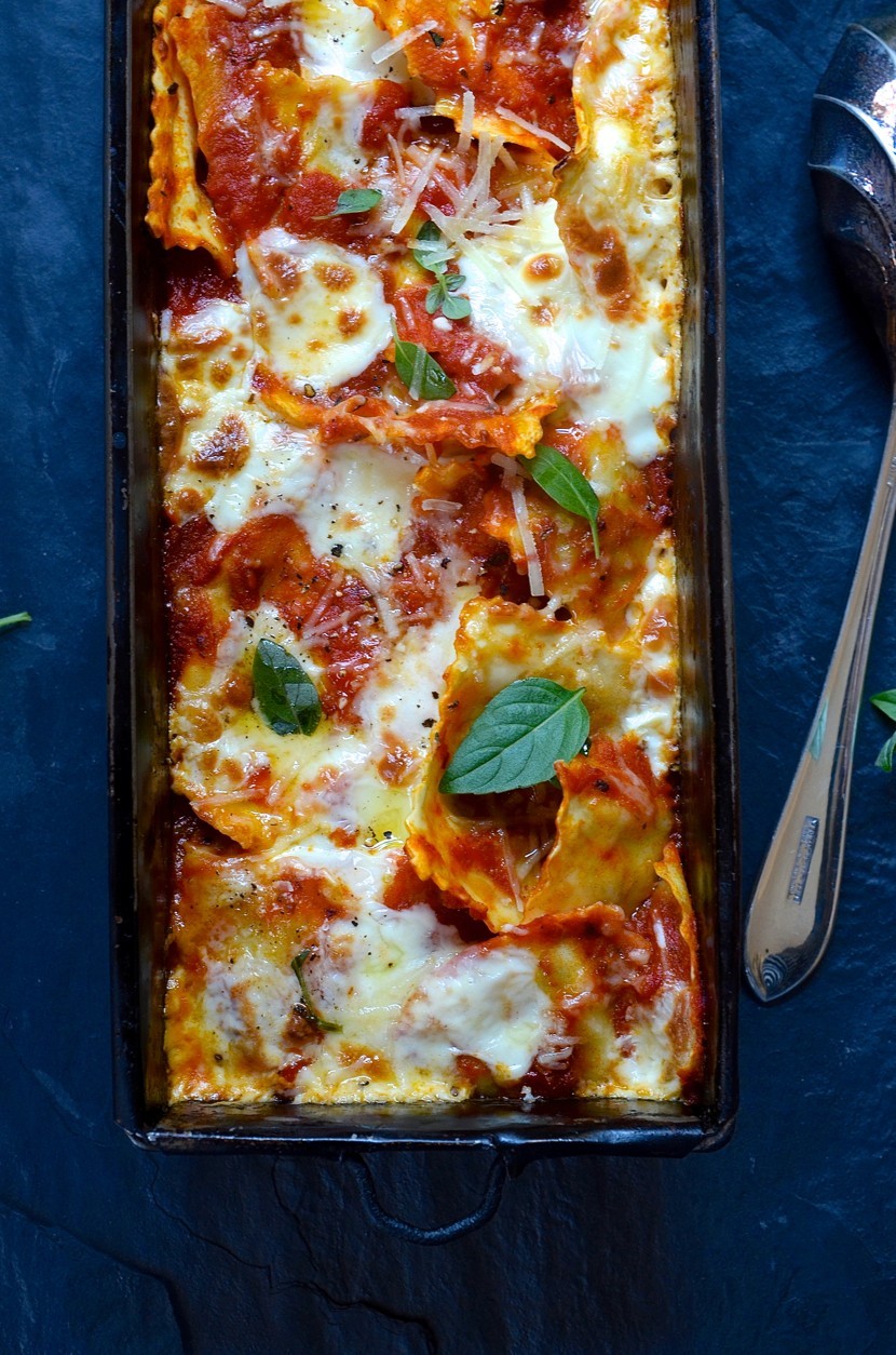 Arrabbiata Napoletana Ravioli pasta bake