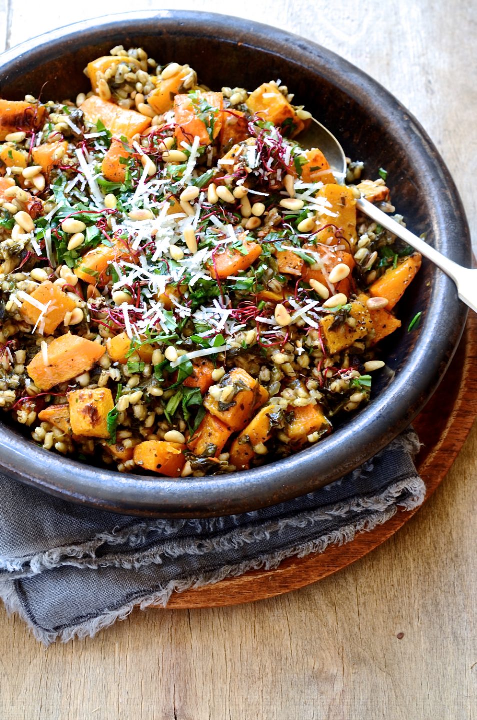 Roast butternut and barley Risotto
