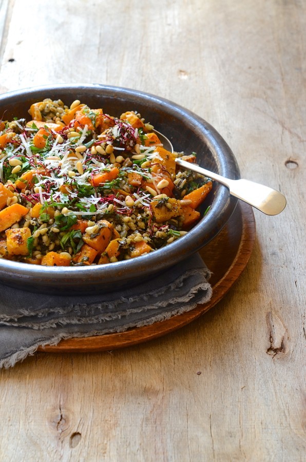 Roast butternut barely risotto