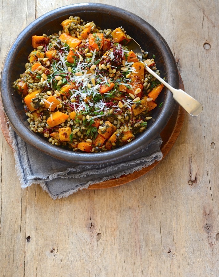 Roast butternut barley risotto with swiss chard | Bibby's Kitchen @ 36