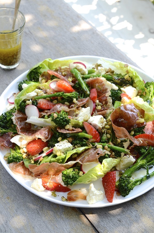 Prosciutto, strawberry and feta salad