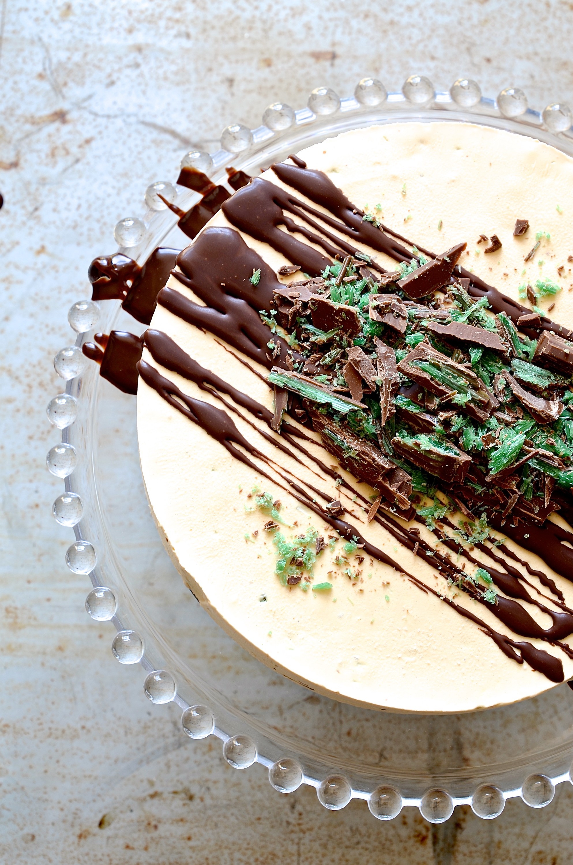 Peppermint crisp ice cream pudding cake