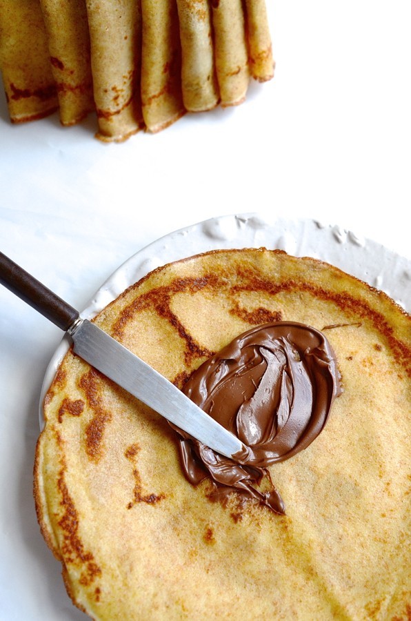 Brown butter pancakes with blueberry compote