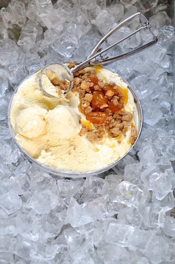 Milk tart ice cream with gingerbread crumble Bibbyskitchen recipes