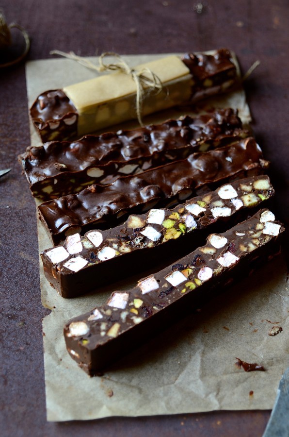 Knobbly fudged rocky road