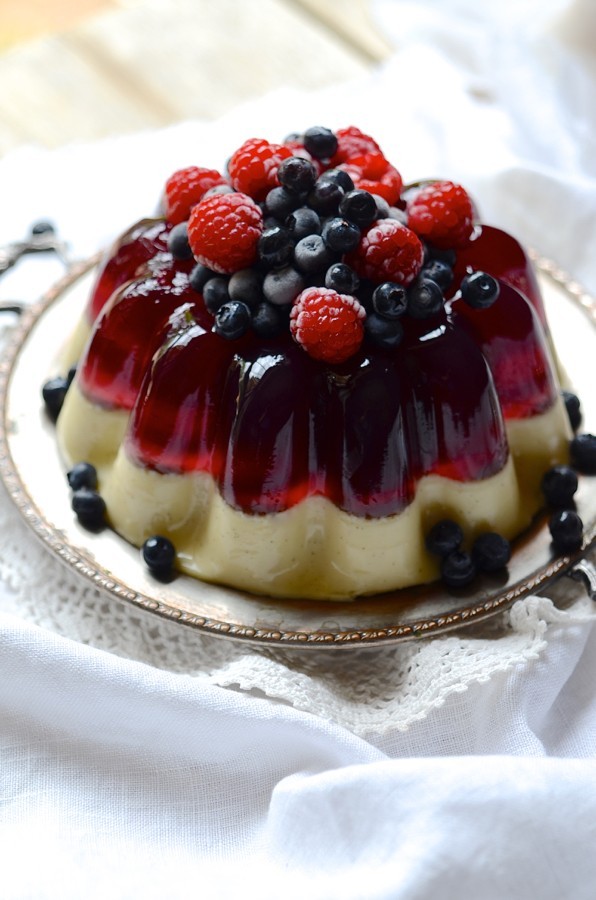 Sparkling grape jelly pannacotta|summer desserts