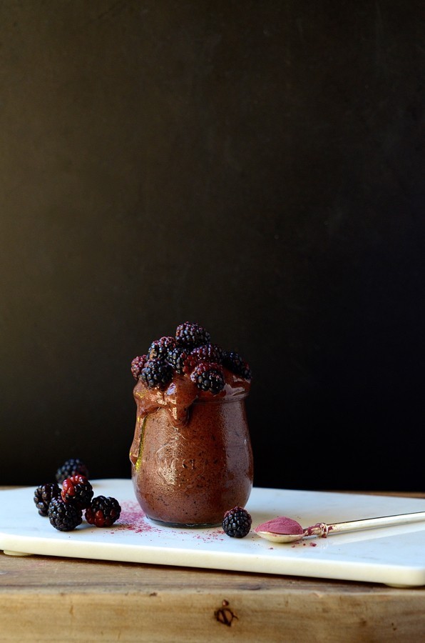 chocolate and blueberry nice cream