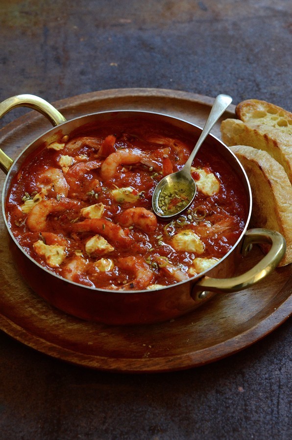 Prawn bake with feta and fennel-chilli butter