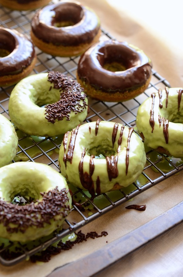 Baked apple matcha donuts_15