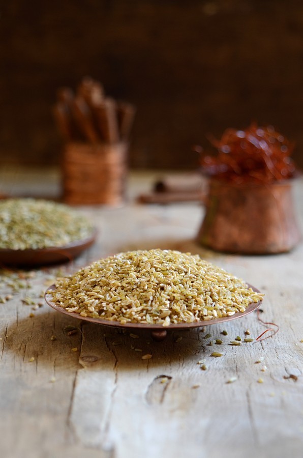 Chicken pastilla with freekeh and almonds