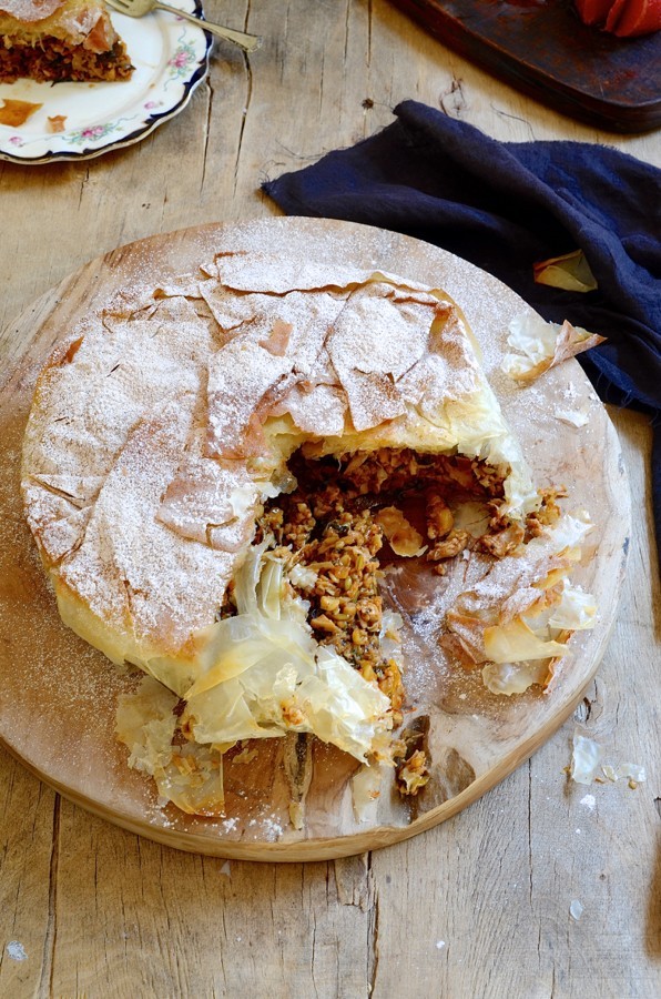 Chicken pastilla with freekeh and almonds