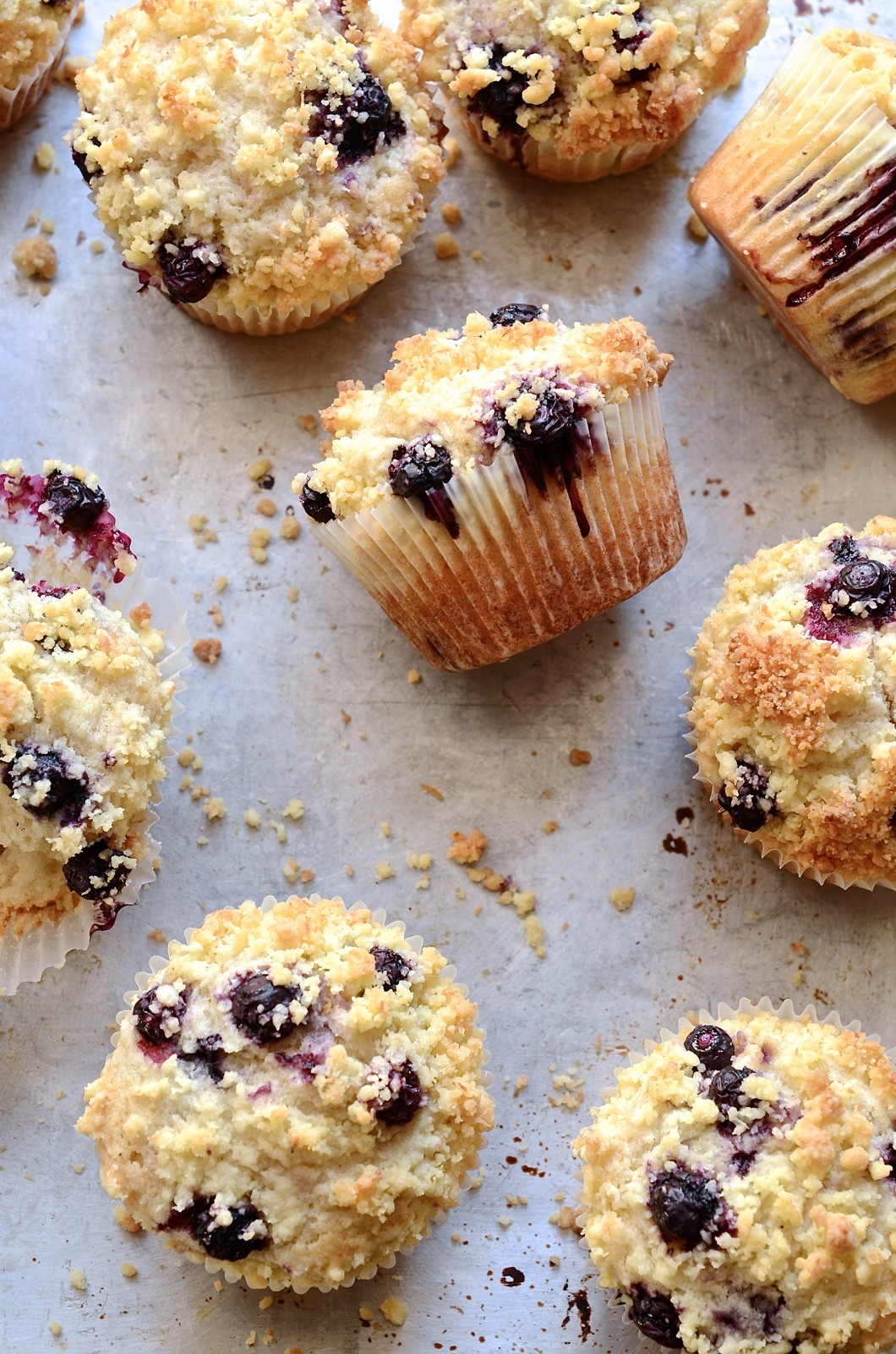 Blueberry coconut crumble muffins