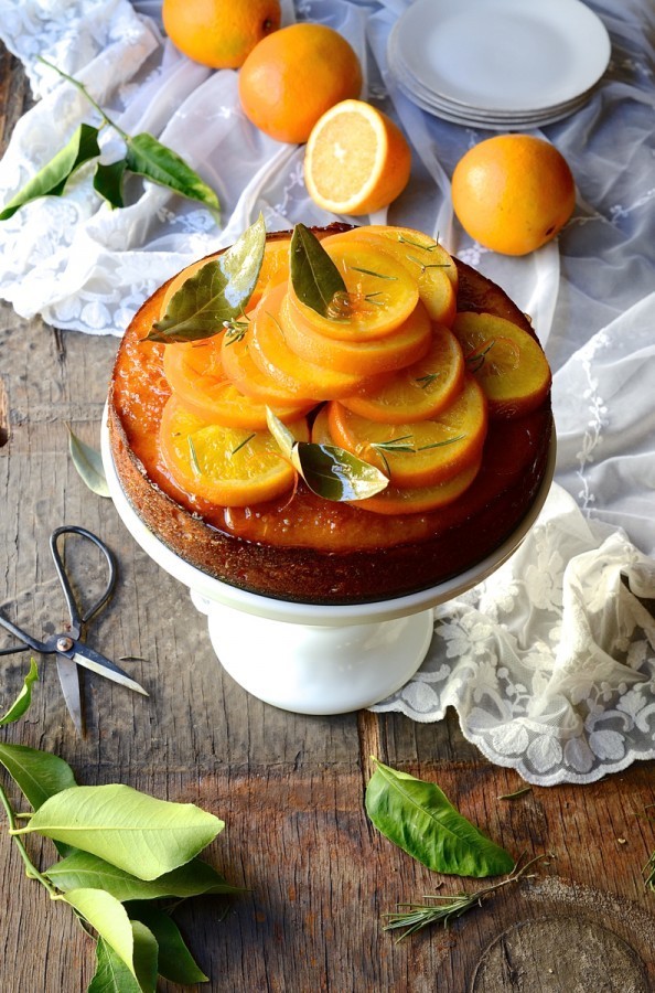 semolina orange cake with rosemary syrup