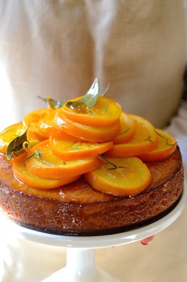 Semolina orange cake with rosemary syrup | Bibbyskitchen Cake Friday