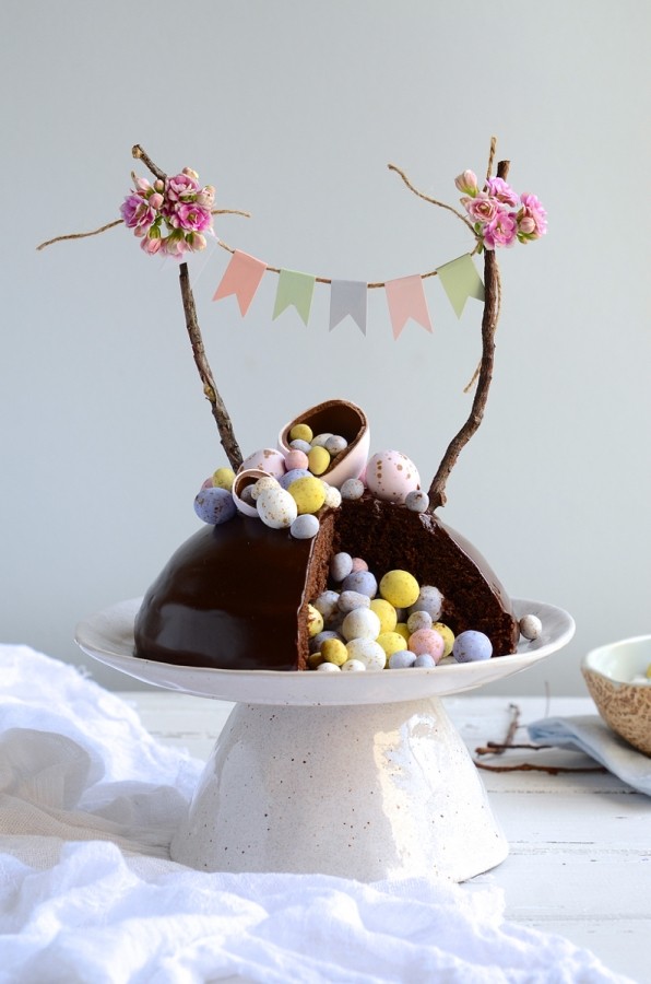 Chocolate Easter egg surprise cake