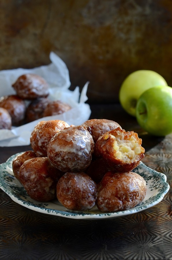 Double glazed apple fritter donuts