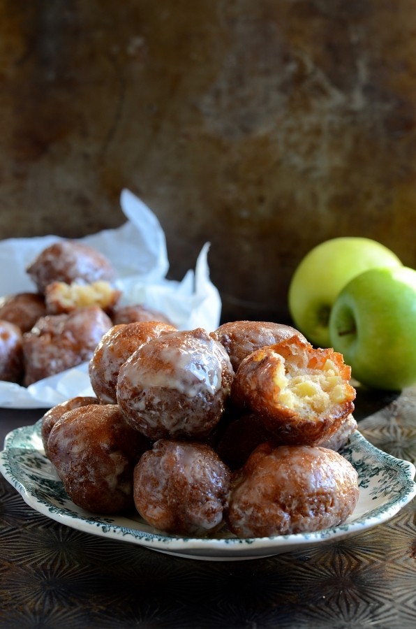 Double glazed apple fritter donuts