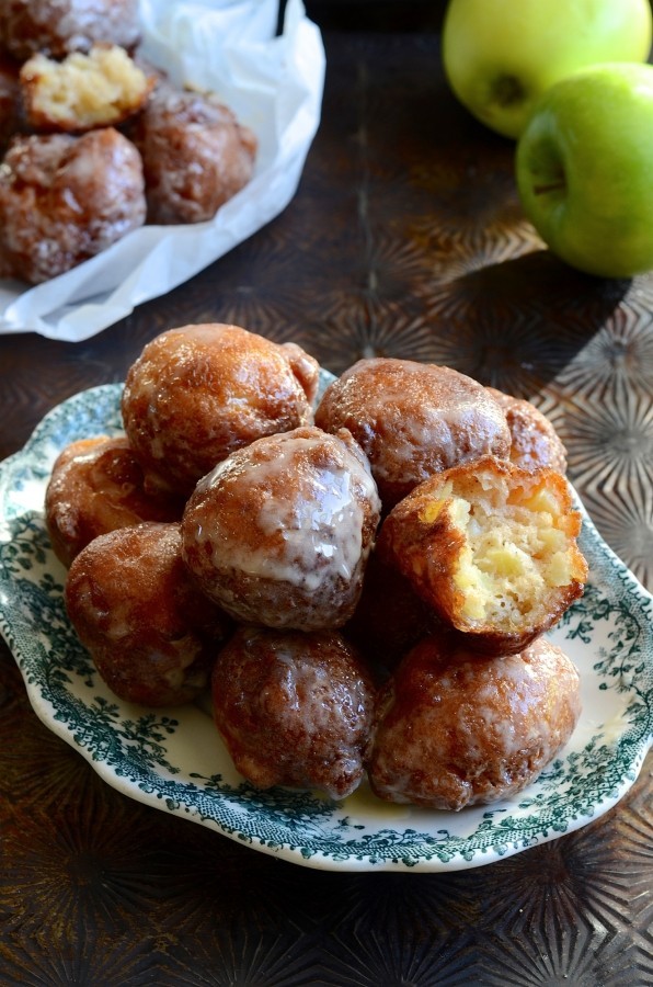 Double glazed apple fritter donuts