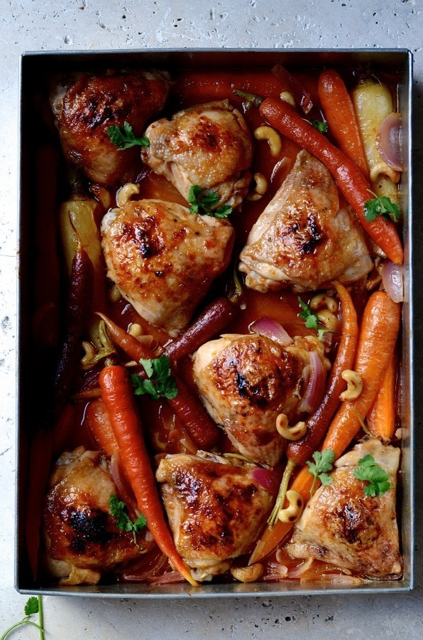 Chinese mandarin chicken tray bake