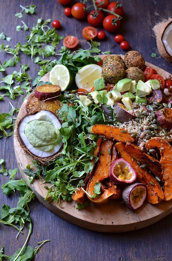 the ultimate buddha bowl harvest board