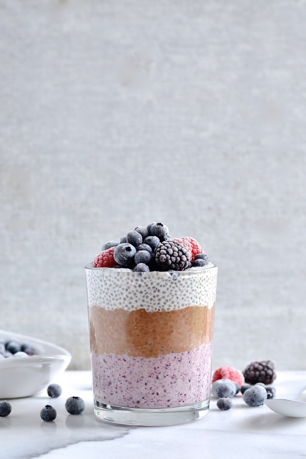 neapolitan chia berry pudding