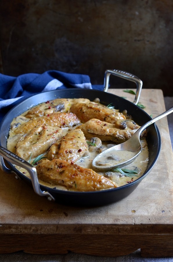 Tarragon cream chicken with pink peppercorns | Bibbyskitchen recipes