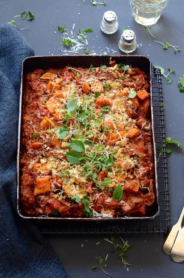 Sweet potato bake with tuna and veg Bibbyskithchen cookbook review