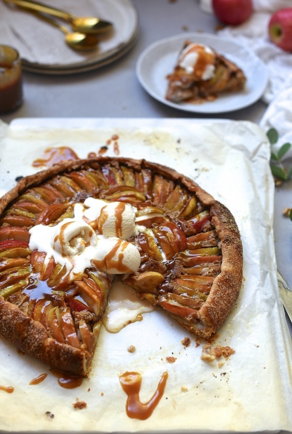 Apple galette with walnut frangipane