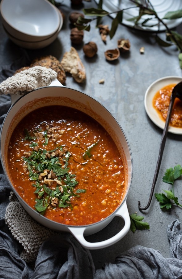 Harira Vegetable soup with barley and quinoa