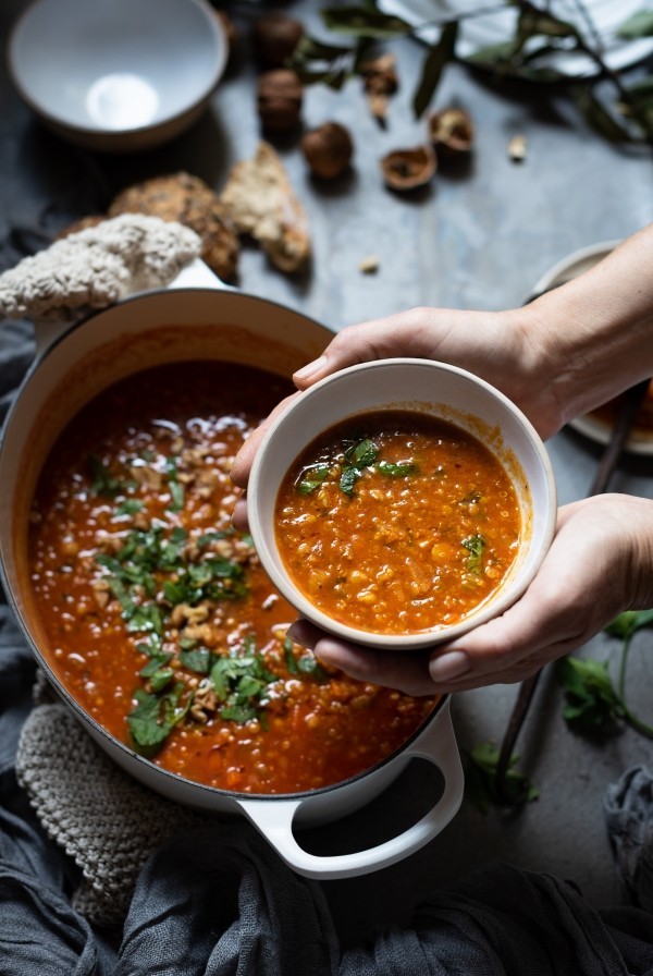 Harira Vegetable soup with barley and quinoa