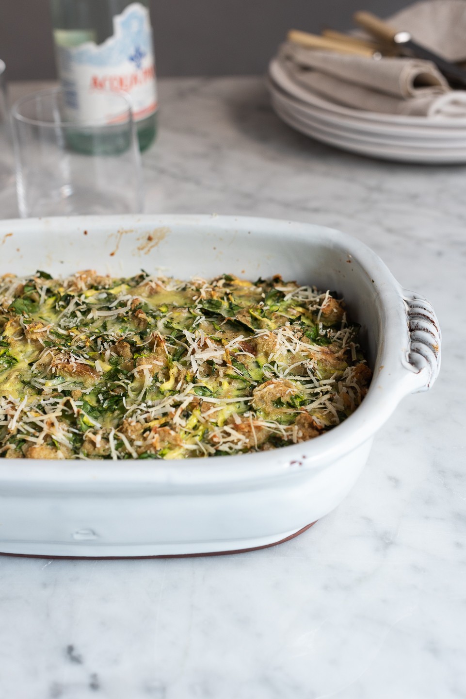 Ottolenghi's Courgette and ciabatta frittata