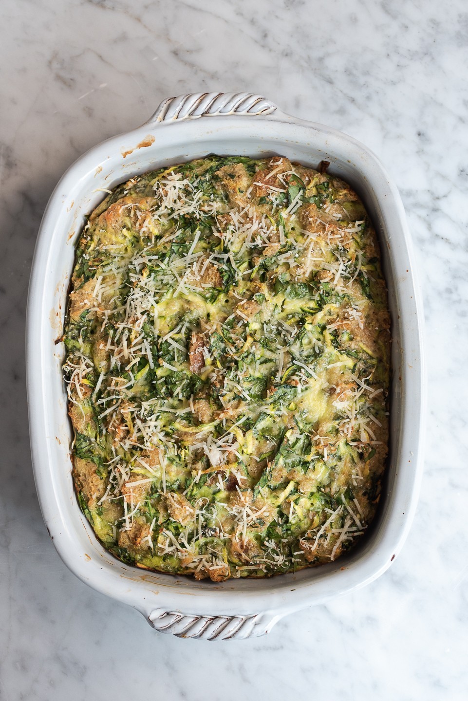 Ottolenghi's Courgette and ciabatta frittata