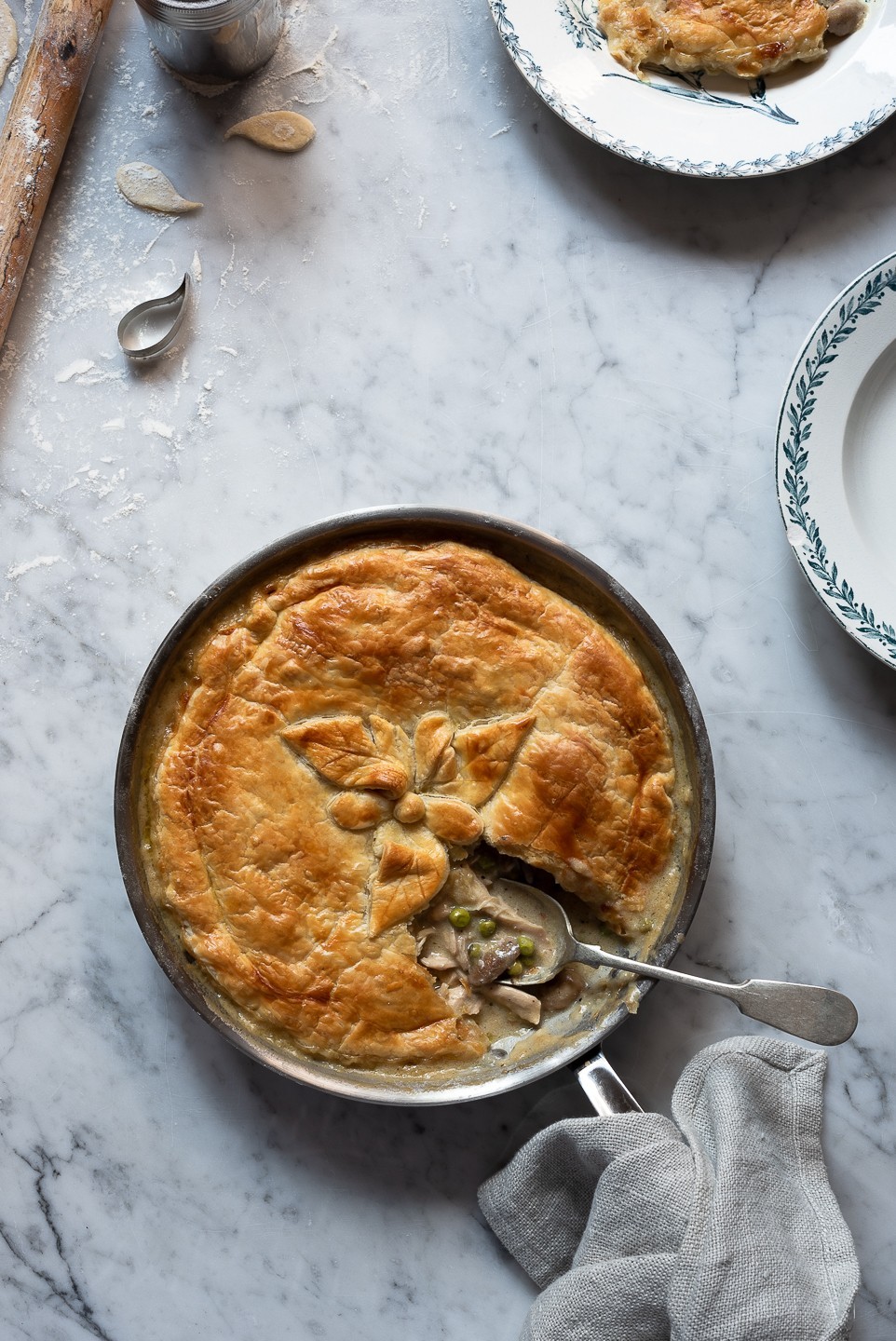 Chicken and leek pie