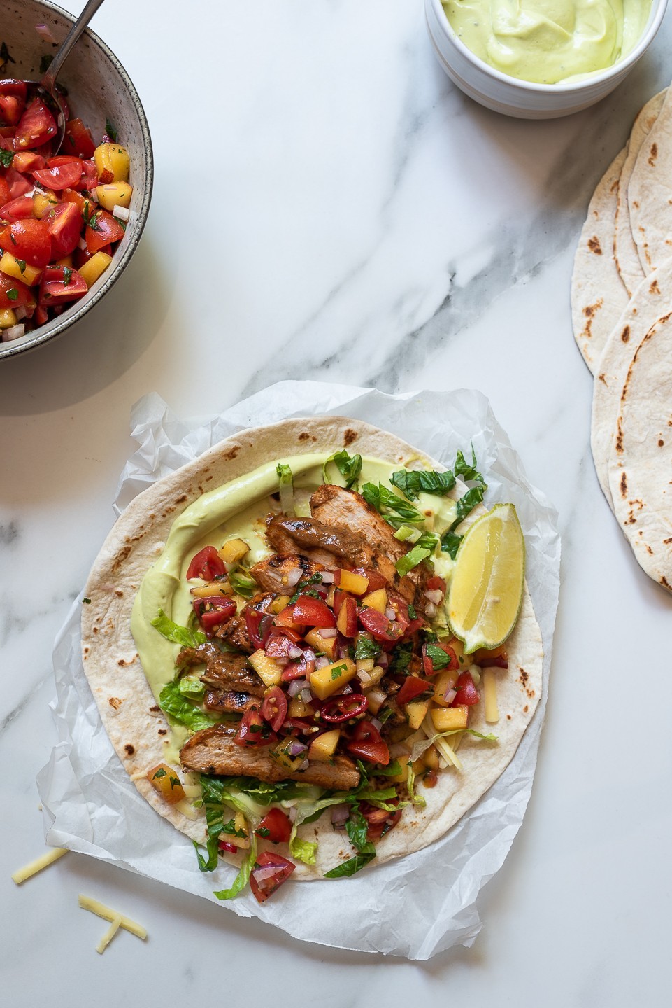 Harissa chicken tacos