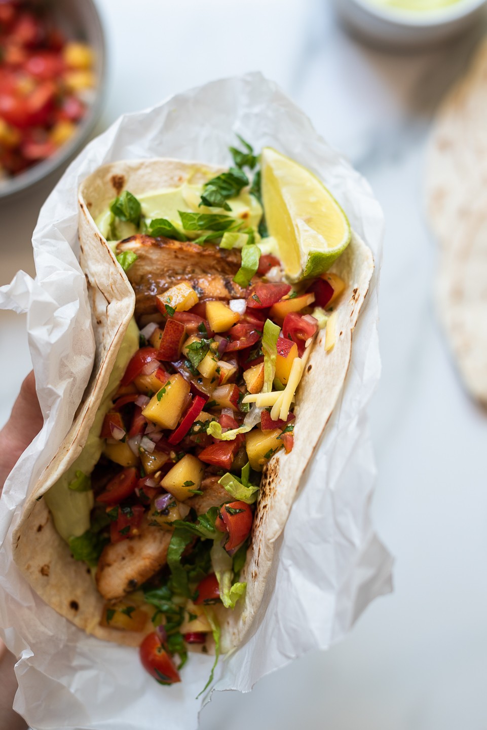Harissa chicken tacos