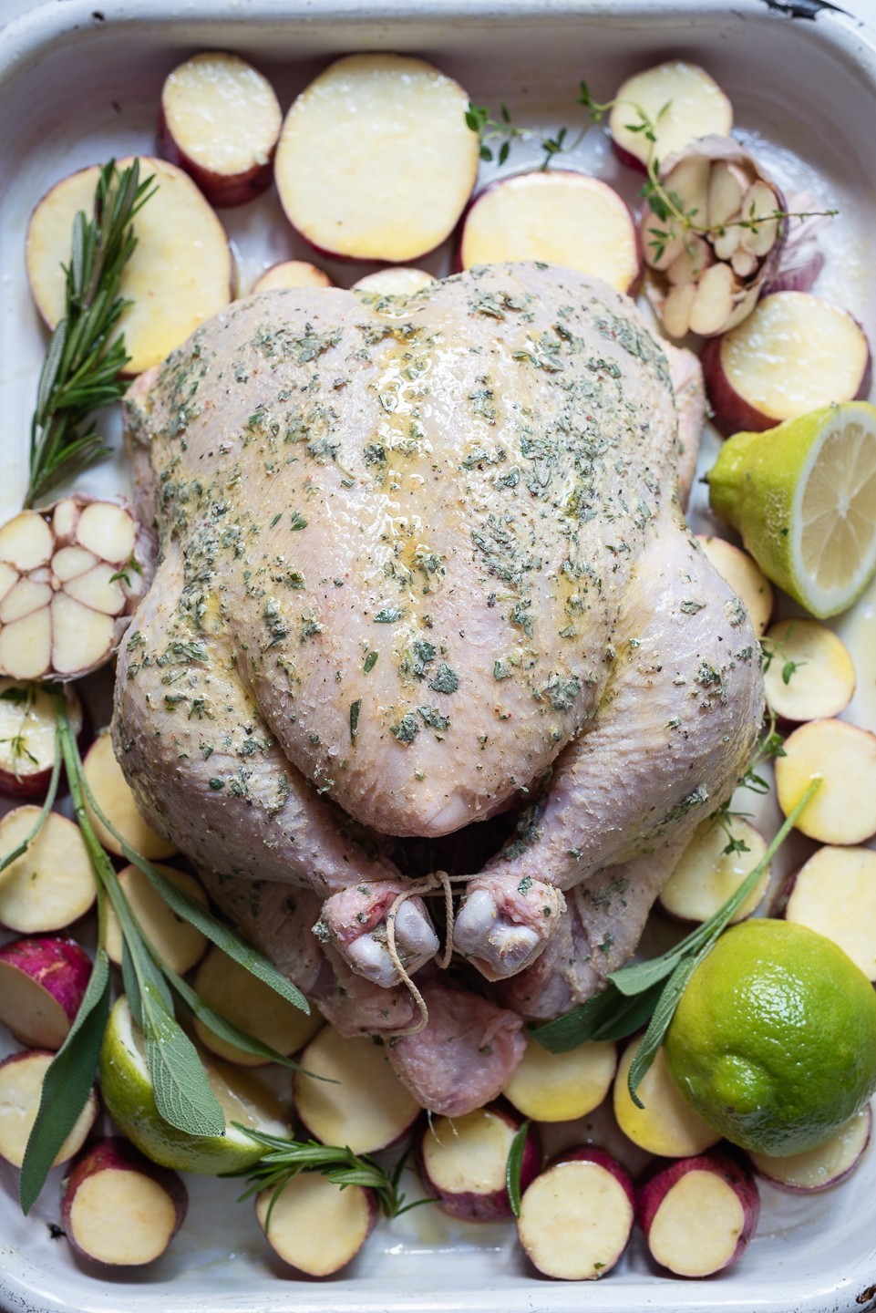 Buttered roast chicken