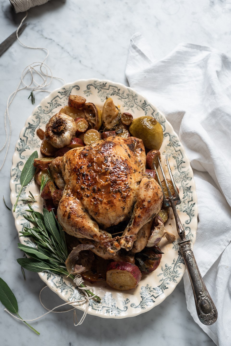 Buttered roast chicken